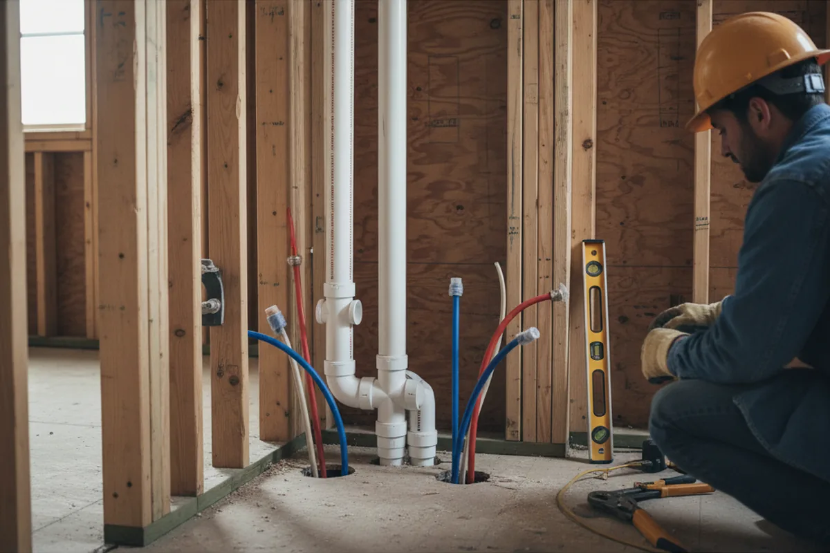 Drain and supply rough-in during Garbage Disposal Repair in Maspeth